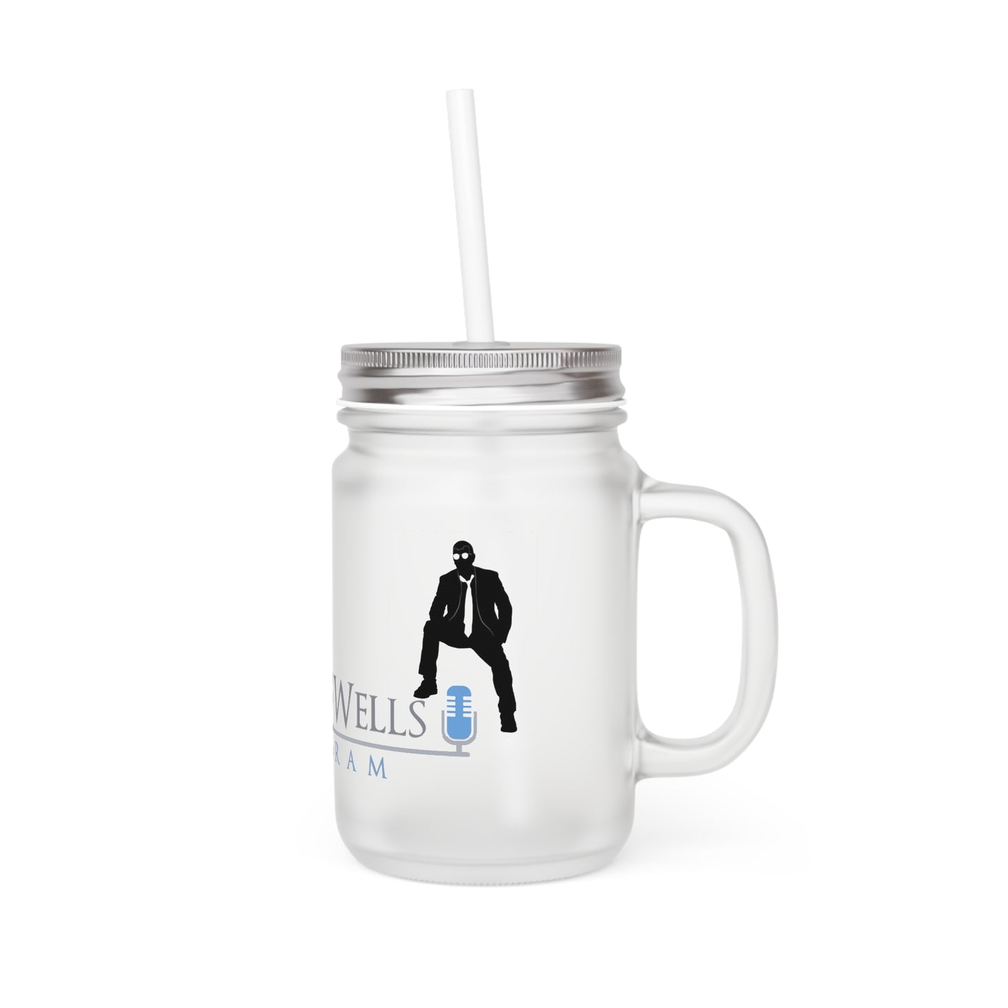 John B Wells Mason Jar with Straw