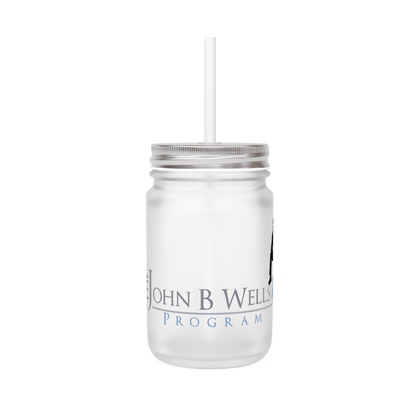 John B Wells Mason Jar with Straw
