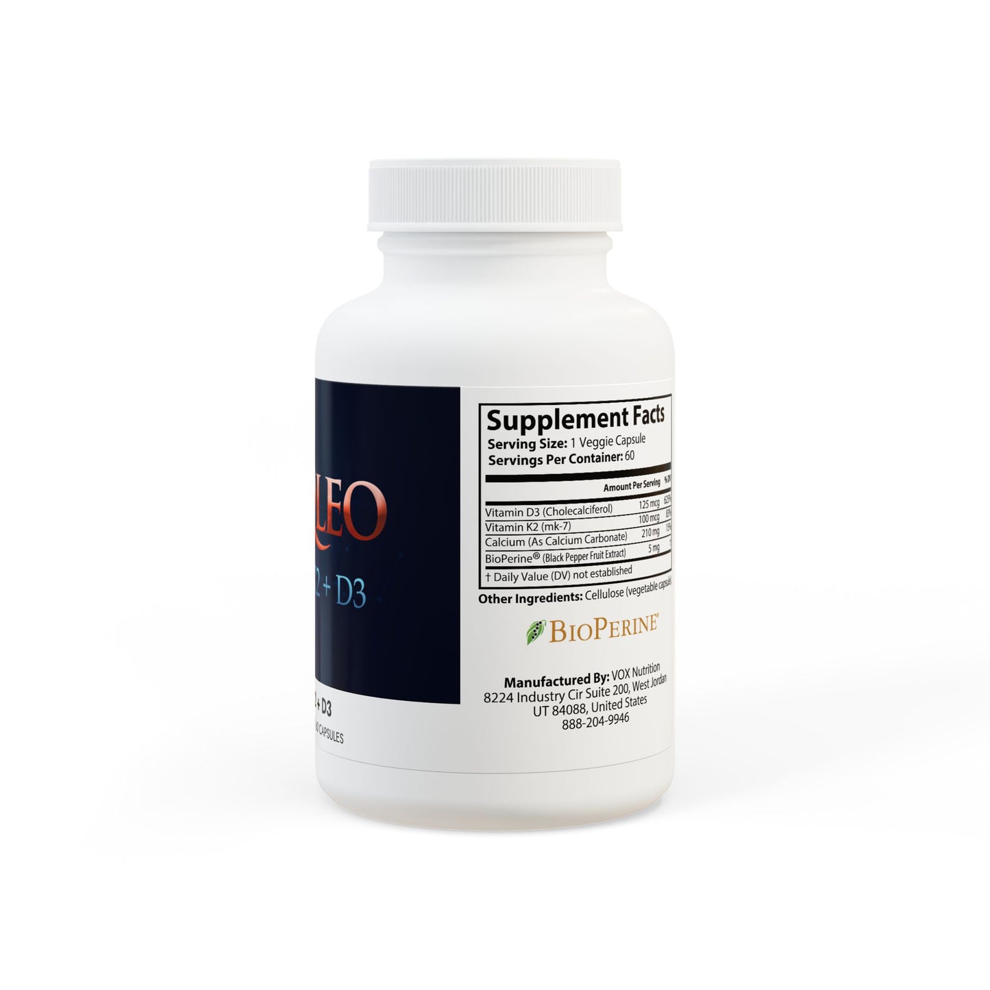 NuQleo Vitamin K2 + D3 Supplement (60 Capsules)