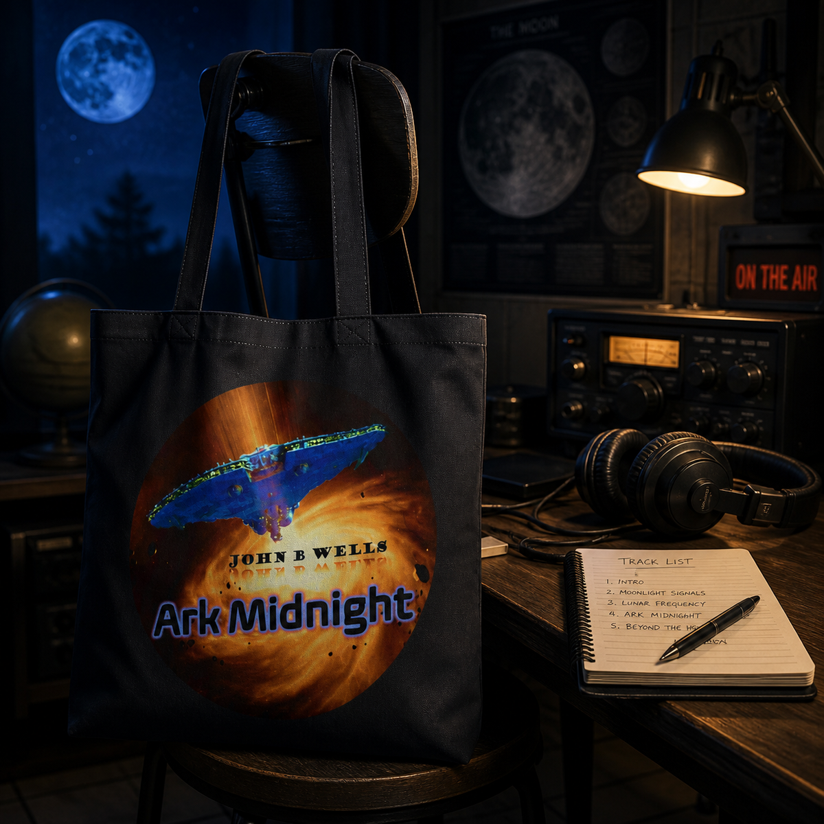 Cosmic Tote Bag - Ark Midnight Lunar Track